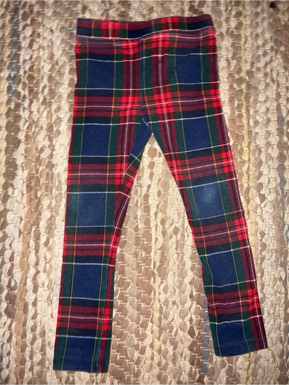 Crewcuts Red & Navy Plaid Tartan Leggings